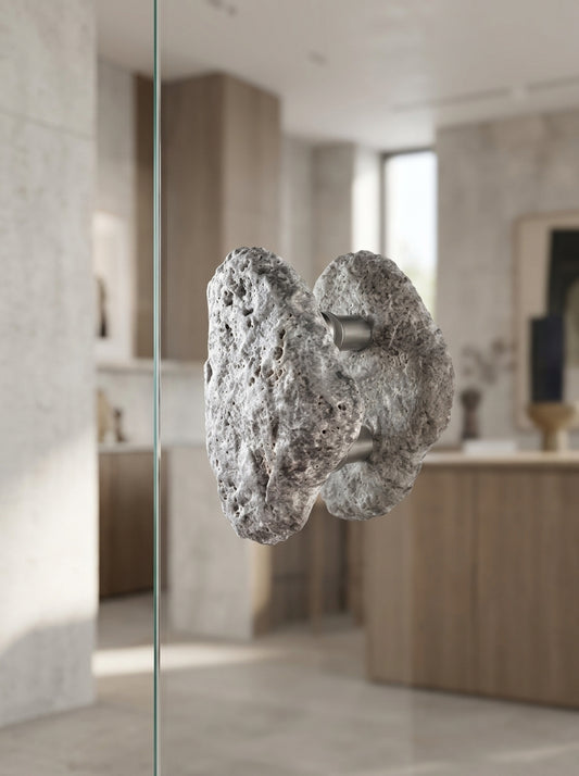 Raw Stone Door Pull - Natural Boulder Stone Cabinet Pull