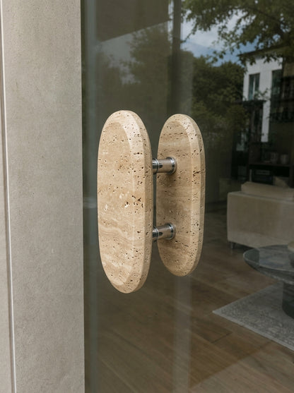 Pebble Slab Stone Pull - Rough Carved Natural Stone Pull