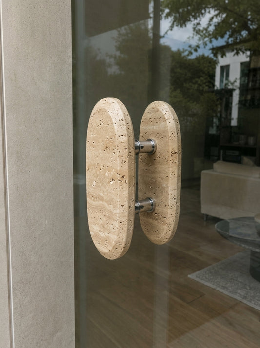Pebble Slab Stone Pull - Rough Carved Natural Stone Pull