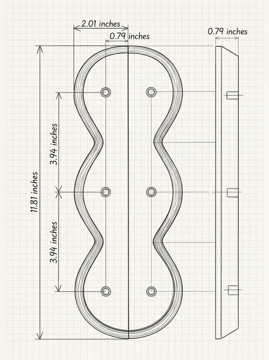 Wave Stone Door Pull - Hand-Carved Natural Marble Cabinet Handle
