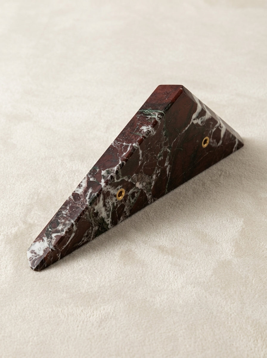 Diamond Stone Pull - Hand-Carved Faceted Marble Bar Handle