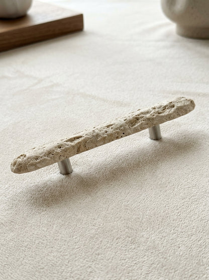 Raw Stone Bar Pull - Long Uncarved Natural Stone Door Pull