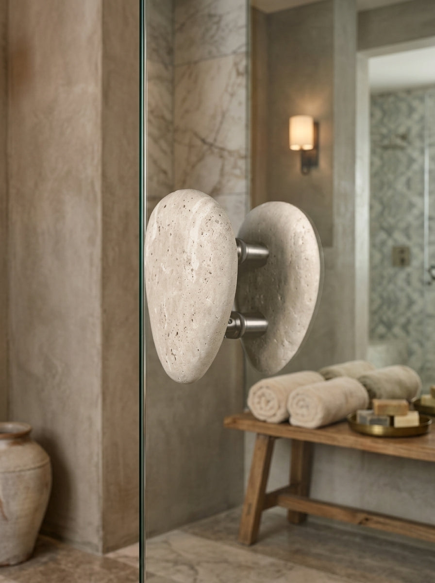 Teardrop Stone Pull - Hand-Polished Natural Stone Door Pull
