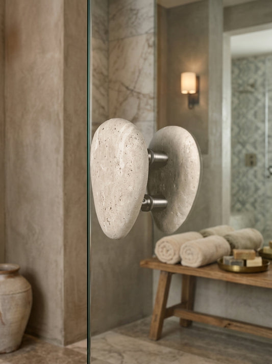Teardrop Stone Pull - Hand-Polished Natural Stone Door Pull
