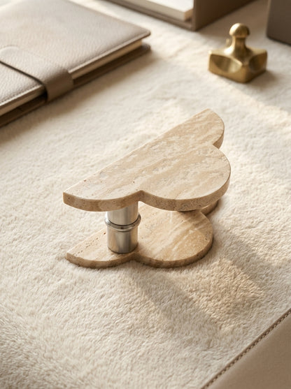 Quatrefoil Stone Door Pull - Hand-Carved Clover Pull