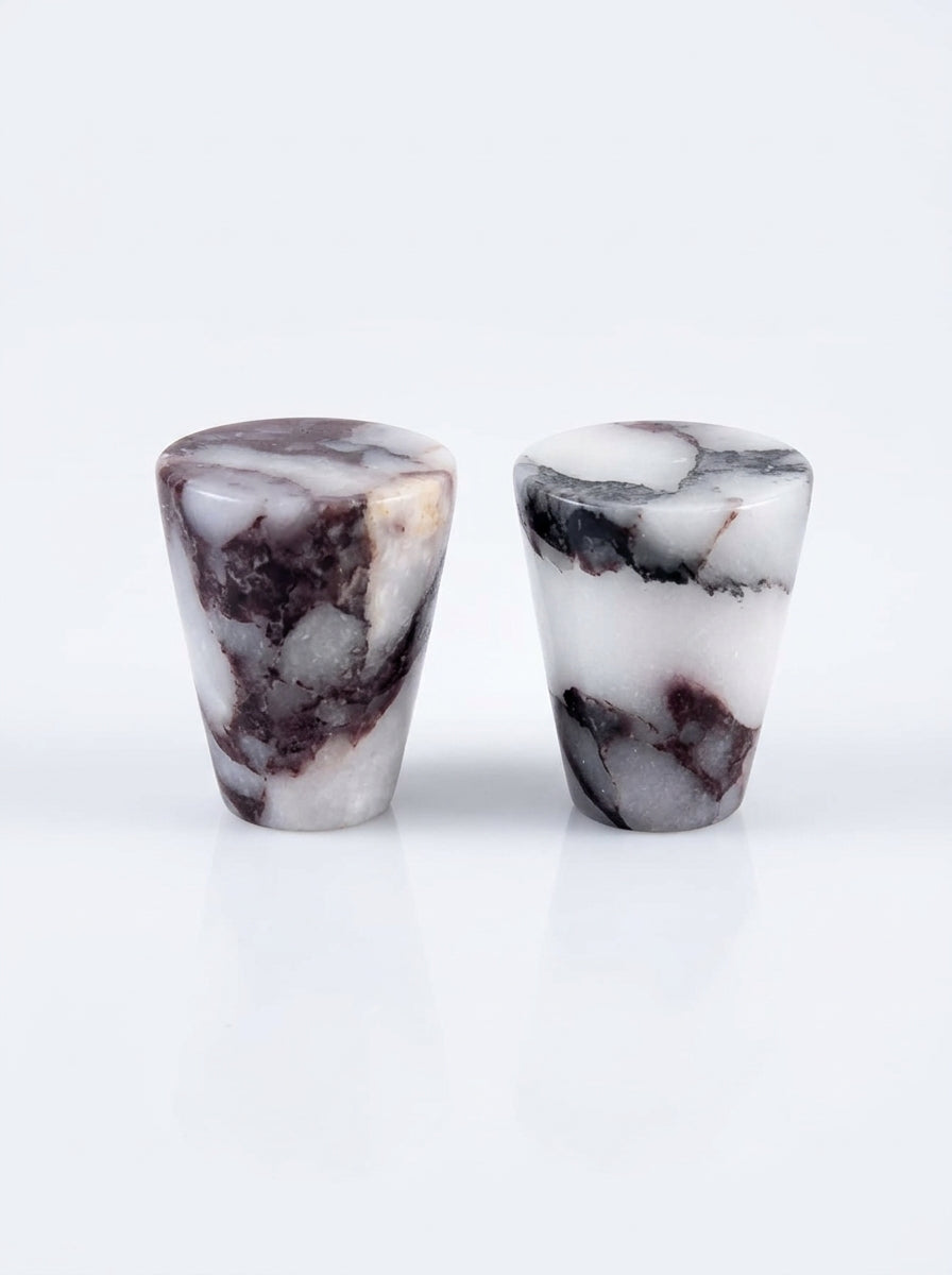Yukixstone Calacatta Viola natural stone cone knob - hand-carved marble cabinet knob for drawers and cabinet doors
