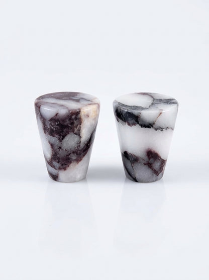 Yukixstone Calacatta Viola natural stone cone knob - hand-carved marble cabinet knob for drawers and cabinet doors