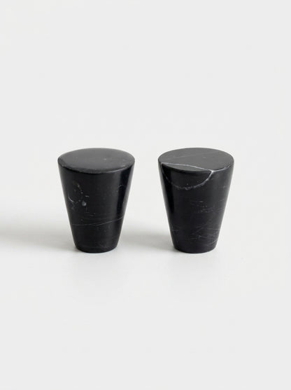 Yukixstone Nero Marquina natural stone cone knob - hand-carved marble cabinet knob for drawers and cabinet doors