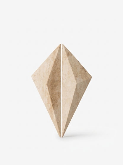 Yukixstone Diamond Stone Pull in Calacatta Viola - hand-carved faceted bar pull for cabinet doors