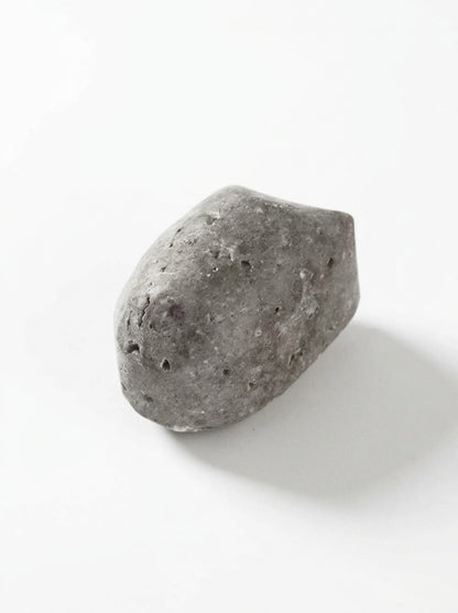 Yukixstone Fossil Grey natural stone pebble knob - hand-carved grey marble cabinet knob for drawers and cabinets