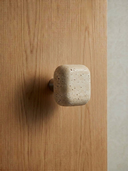 Yukixstone Verde Guatemala square stone knob - deep green marble cabinet knob with fine speckled grain