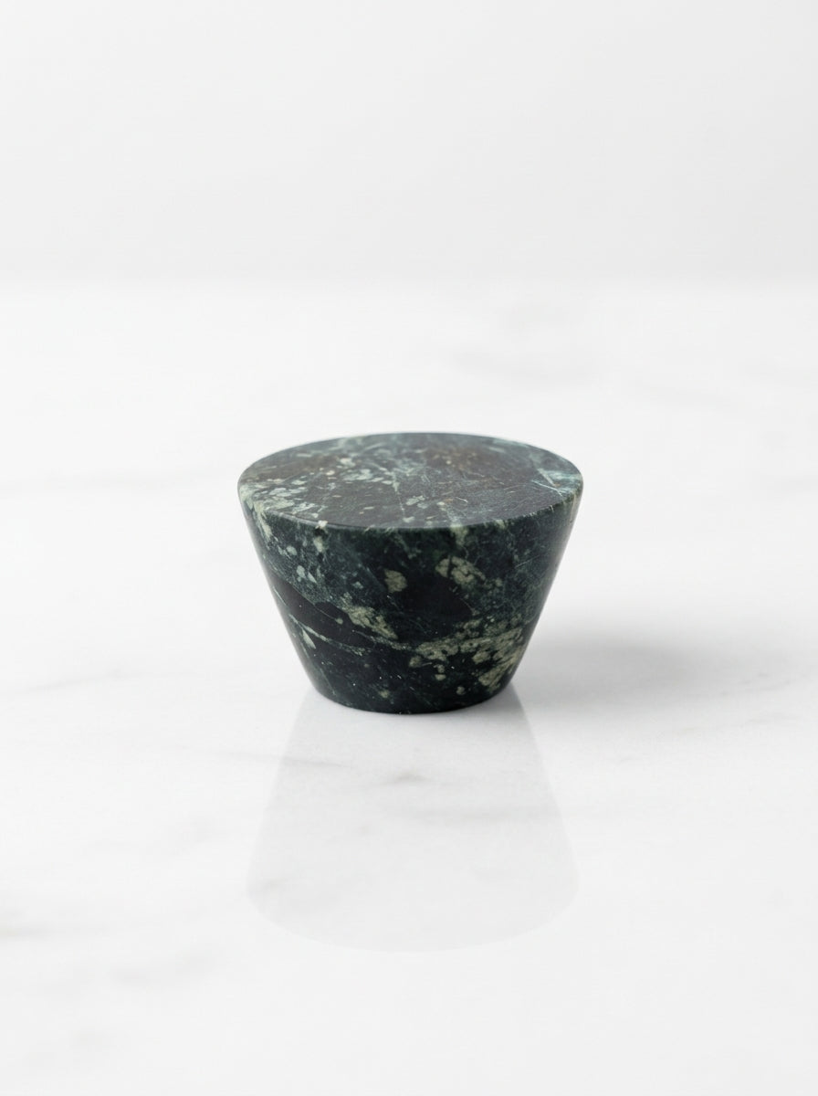 Yukixstone Emerald Green natural stone cabinet knob — cone-shaped marble dresser knob