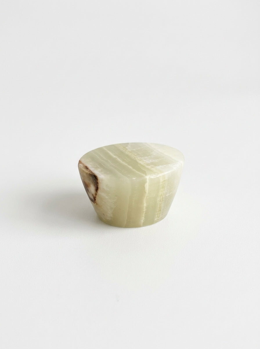 Yukixstone Green Onyx natural stone cabinet knob — cone-shaped marble dresser knob