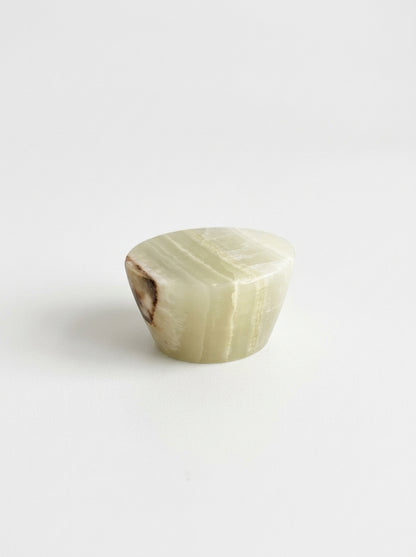 Yukixstone Green Onyx natural stone cabinet knob — cone-shaped marble dresser knob