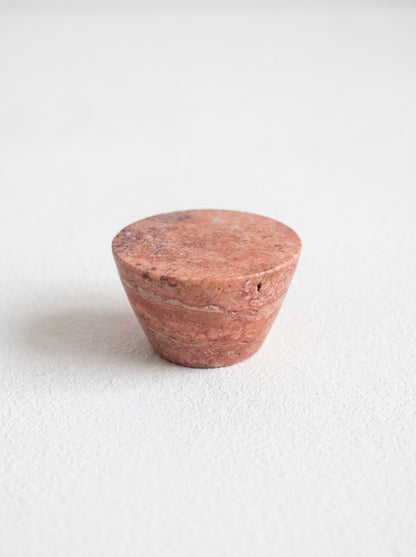 Yukixstone Rosso Pink natural stone cabinet knob — cone-shaped marble dresser knob