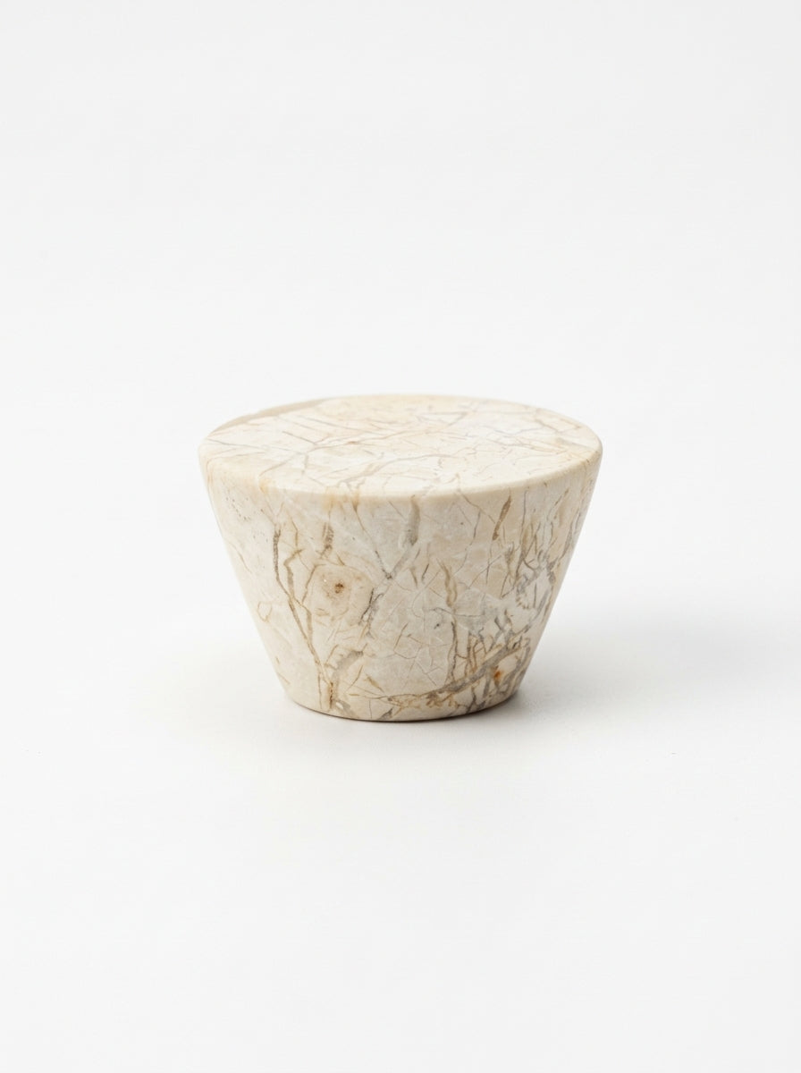 Yukixstone Sahara Beige natural stone cabinet knob — cone-shaped marble dresser knob