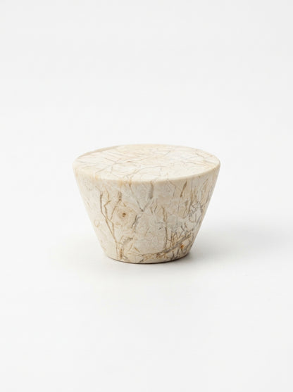 Yukixstone Sahara Beige natural stone cabinet knob — cone-shaped marble dresser knob