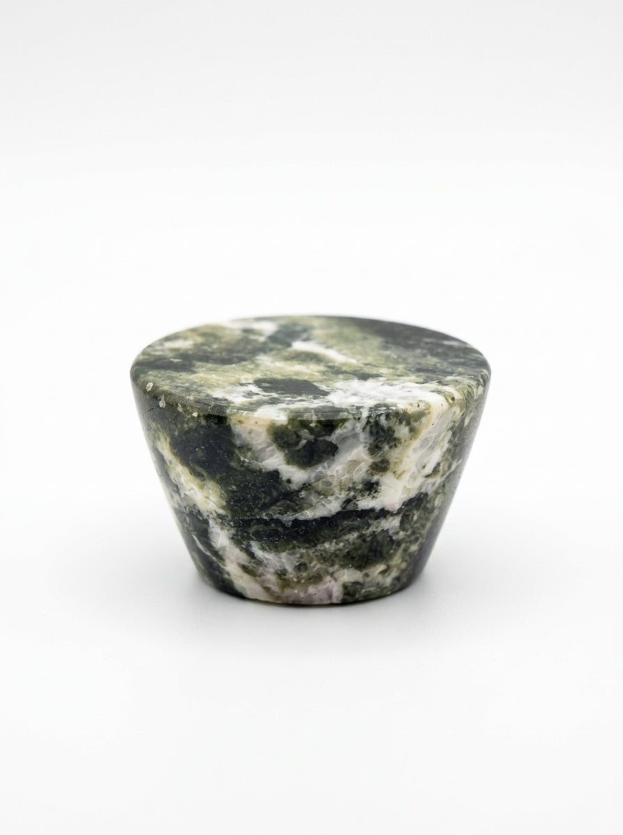 Yukixstone Verde Alpi natural stone cabinet knob — cone-shaped marble dresser knob