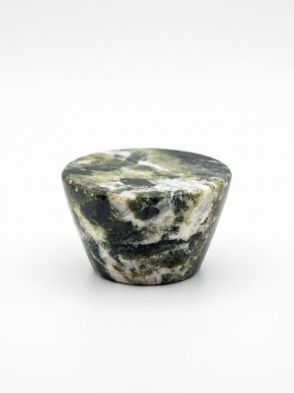 Yukixstone Verde Alpi natural stone cabinet knob — cone-shaped marble dresser knob