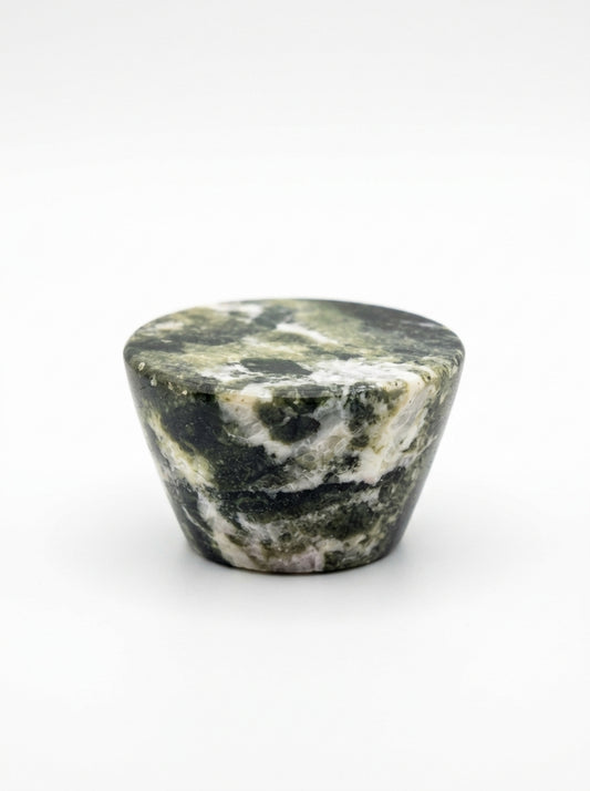 Yukixstone Verde Alpi natural stone cabinet knob — cone-shaped marble dresser knob