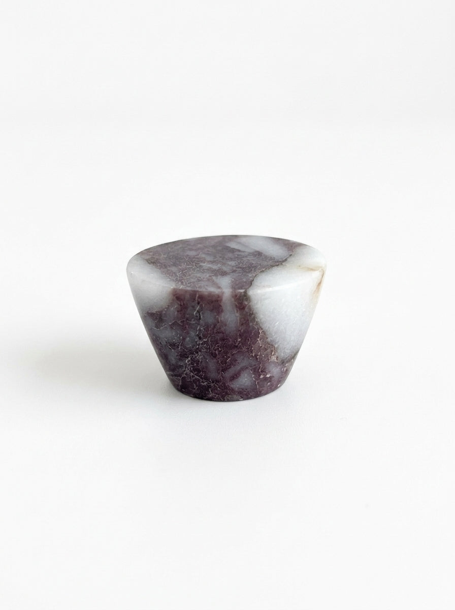 Yukixstone Viola Twilight natural stone cabinet knob — cone-shaped marble dresser knob