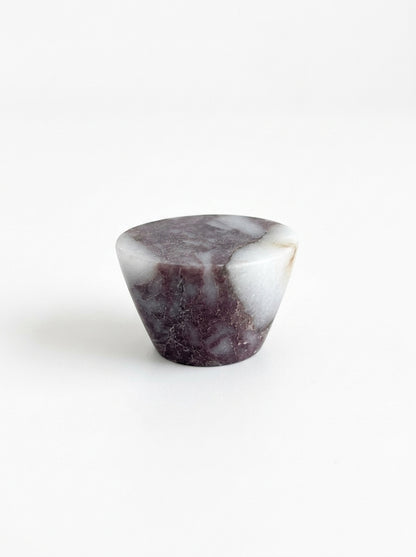 Yukixstone Viola Twilight natural stone cabinet knob — cone-shaped marble dresser knob