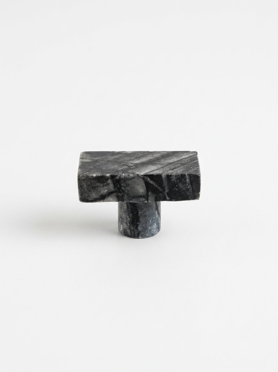 Yukixstone Black Forest natural stone wall hook - hand-carved marble robe hook for towels, robes and entryway walls