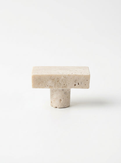Yukixstone Classic Travertine natural stone wall hook - hand-carved marble robe hook for towels, robes and entryway walls