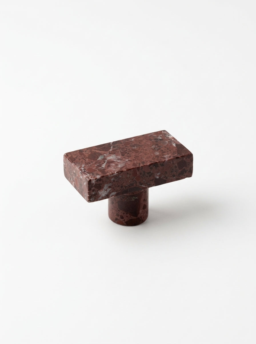 Yukixstone Rosso Verona natural stone wall hook - hand-carved marble robe hook for towels, robes and entryway walls