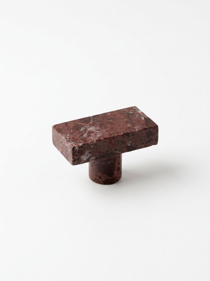 Yukixstone Rosso Verona natural stone wall hook - hand-carved marble robe hook for towels, robes and entryway walls